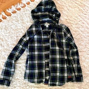 LL.Bean Plaid zip up shirt